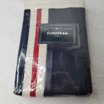 1 Tommy Hilfiger Clásico Americano Vintage Euro Sham Rojo Blanco Azul Nuevo en Paquete 26 x 26" Foto 1 de 3
