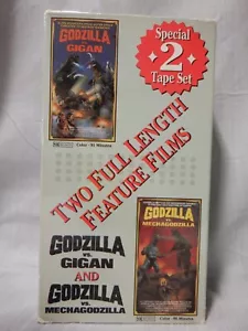 VHS - 2-Tape Godzilla Double Feature Vs Gigan +Vs Mechagodzilla - New Sealed - Picture 1 of 2