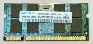 Samsung 2GB 2Rx8 PC2-6400S-666-12-E3 DDR2 RAM 200 PIN SO DIMM M470T5663QZ3-CF7 - Picture 1 of 1