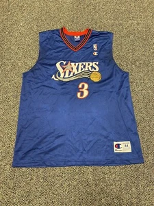 Vintage Champion Allen Iverson Jersey Philadelphia 76ers Size Large Mens Size 44 - Picture 1 of 8