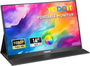 Yodoit Monitor Portatile 14 Pollici 1920 × 1080 FHD Monitor 100% SRGB IPS Displa - Afbeelding 1 van 8