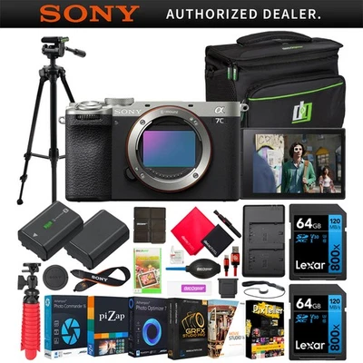 Sony a7C II Mirrorless Camera Body Silver+Bag & Accessories Kit Bundle - Image 1 of 4