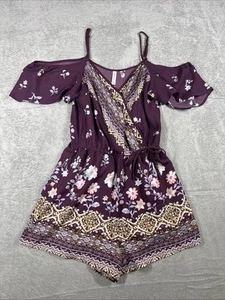 Xhilaration Women’s Floral Short Sleeve Romper Size Medium - Picture 1 of 9