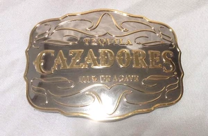 Cazadores Tequila Brand Belt Buckle Large Silver & Gold color Jalisco Mexico - Picture 1 of 3