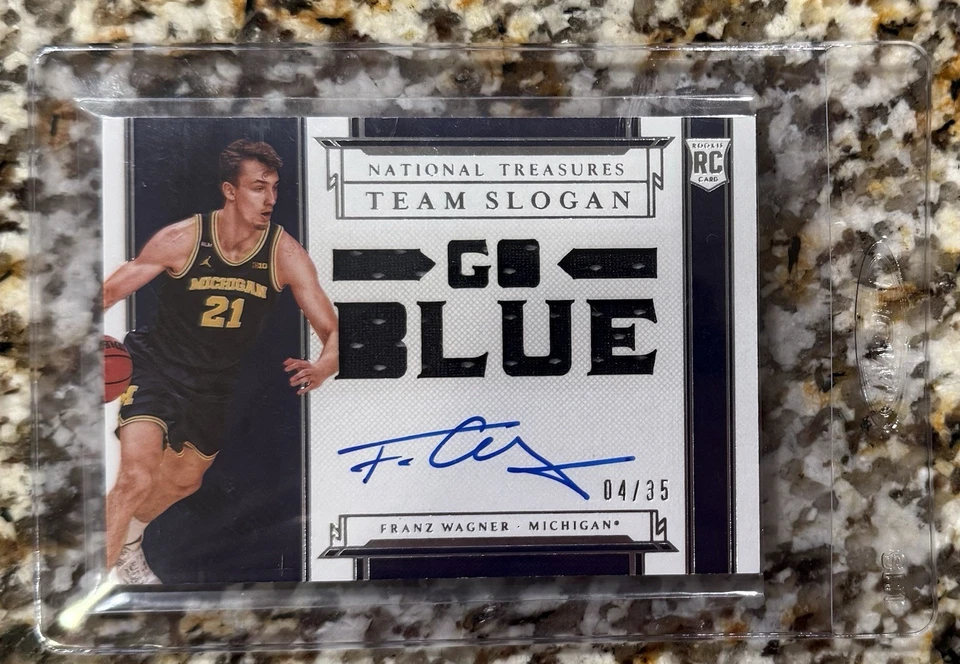2021 Panini National Treasures Collegiate Franz Wagner RPA Team Slogan! 4/35! - Image 1 of 2