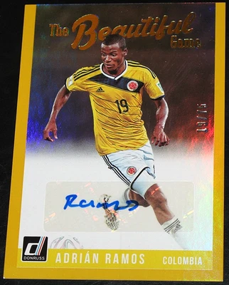 2018-19 Donruss Adrian Ramos Hermoso Juego Autógrafos CAMISETA DORADA # 19/75 Auto Foto 1 de 3