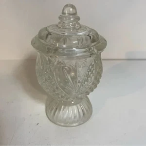 Piatto caramelle da dessert con coperchio piedini in vetro Wexford vintage Anchor Hocking altezza 5" - Foto 1 di 8