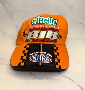 Vintage Brainerd Raceway O'Reilly NHRA Orange Baseball Hat Minnesota - Picture 1 of 3