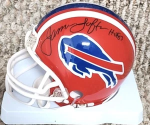 Autographed JAMES LOFTON "HOF 03" Buffalo Bills mini helmet w/ COA - Picture 1 of 1