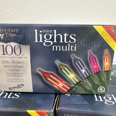 New Holiday Time  Multicolor Christmas Lights, Green Cord 7 Boxes - Image 1 of 4