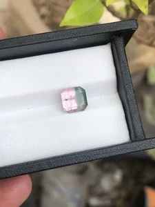 3Cts Beautiful Bicolour Tourmaline Dimension 8.11x8.08x5.83 - Picture 1 of 5