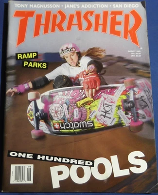 THRASHER MAGAZINE-AUG 1989  TONY MAGNUSSON  WHITE ZOMBIE SAN DIEGO  JANES ADDICT Foto 1 de 4