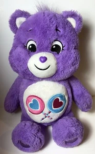 Básico Divertido COMPARTIR OSO Púrpura 13" Cuidado Osos Peluche Animal Piruleta Corazones - Imagen 1 de 10
