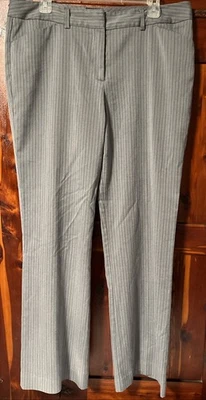 "Pantalón de vestir Attention corte moderno para mujer gris a rayas talla 12 entrepierna 32"" cintura 37,5" Foto 1 de 4