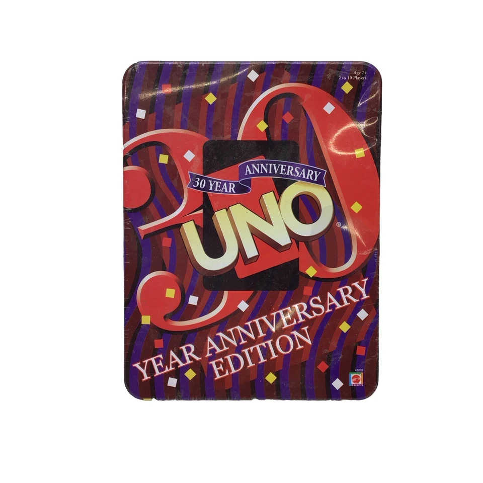 Mattel UNO 30 Year Anniversary Edition Card Game In Tin NOS Factory Sealed 2001 - Image 1 of 4