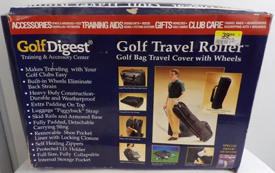 GOLF DIGEST GOLF RODILLO DE VIAJE CUBIERTA DE VIAJE LÍNEA AÉREA CORREA ACOLCHADA NUEVO EN CAJA Foto 1 de 4