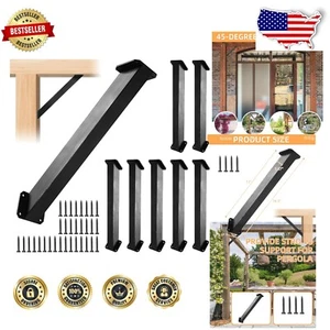 Easy Install 8-PC 45-Degree Corner Bracket Set for Heavy Duty Outdoor Projects - Picture 1 of 9