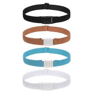 Kids Elastic Adjustable Belts Flat Invisible Buckle for Boys & Girls - Picture 1 of 7