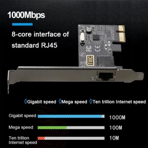 1000Mbps PCI-E zu RJ45 Netzwerkkarte PCI Express Konverter LAN Gigabit Adapter - Afbeelding 1 van 9