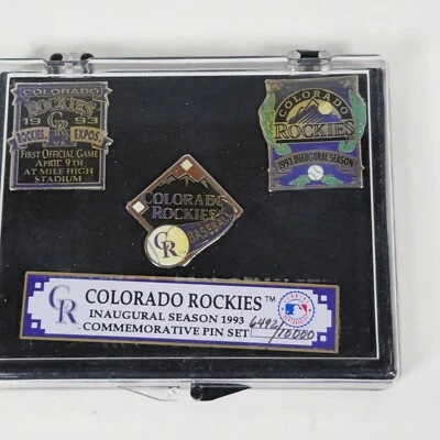 Colorado Rockies Inaugural Season 1993 Commemorative Pin Set In Display Case - Image 1 of 4