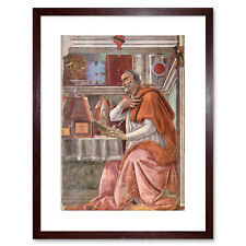 Peinture Botticelli St Augustine étude encadrée image art imprimé 9x7 pouces