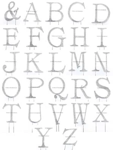 Alfabetos de diamantes estrás carta pastel selección topper boda decoración cumpleaños - Imagen 1 de 32