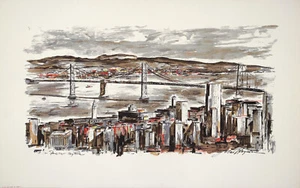 JOHN HAYMSON XRare De Colección 1963 Fuera de Uso Nuevo Serigrafía/Serigrafía SAN FRANCISCO SKYLINE - Imagen 1 de 1