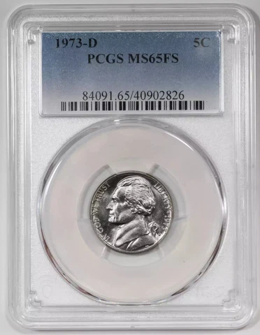 1973 D JEFFERSON NICKEL 5C PCGS MS 65 FS MINT UNC - FULL STEPS (826) Cover