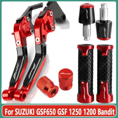 For SUZUKI GSF650 1250 1200 Bandit CNC Brake Clutch Levers Handle Grips Cap Sets Foto 1 de 4