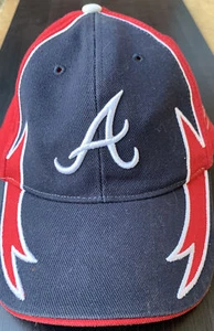 Atlanta Braves Flames Tomahawk 47 Twins Adjustable Genuine Merchandise Hat Cap - Picture 1 of 7