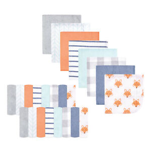 Hudson Baby Infant Boy Rayon from Bamboo Washcloth Bundle, Fox, One Size