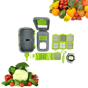 Multifunctional Vegetable Cutter Shredder Grater Slicing Kitchen Gadgets 22PCS - Picture 1 of 15