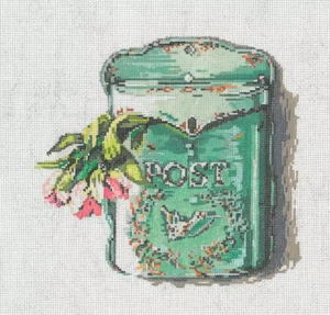 Needlepoint HandPainted Sandra Gilmore Post 7.5 x 7 - Picture 1 of 4