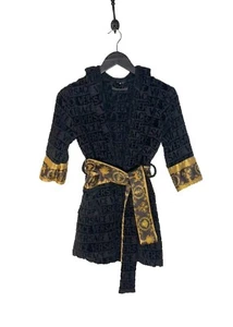 Versace Kids Black I Love Baroque Logo Bathrobe - MEDIUM - Picture 1 of 8