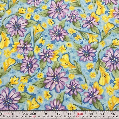 A Quilt for All Seasons VERANO Fabri-Edredón Floral Azul Algodón por Media Yarda Foto 1 de 2