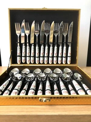 Minton Style Cutlery Set 24 Pcs Spoon Fork Teaspoon Stainless Steel - Image 1 of 4