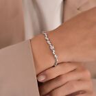 Bracelet de tennis femme diamant simulé taille marquise 8 ct plaqué or blanc 14 carats