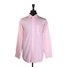 Jos. A. Bank Mens Dress Shirt Button Up Long Sleeve Pink Cotton Traveler 17 35