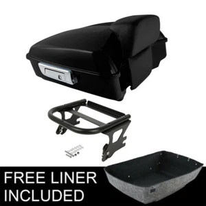 Black 10.7'' Chopped Trunk Mount Rack Fit For Harley Touring 97-08 - Picture 1 of 12