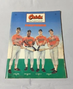 BALTIMORE ORIOLES MLB 1991 GAME PROGRAM / SCORECARD VS BREWERS CAL RIPKEN JR. - Picture 1 of 4