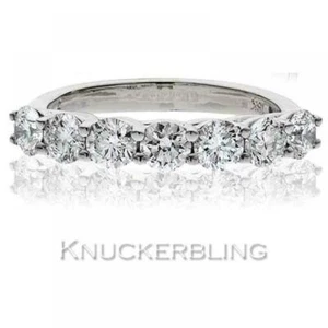 Diamond 7-Stone Brilliant Cut Wedding Ring 1.50ct Certified F VS 18ct White Gold - Picture 1 of 1