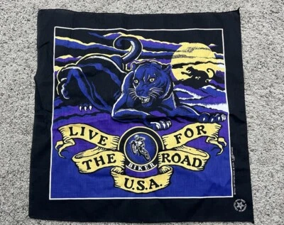 Bufanda pañuelo pañuelo pantera en blanco Live For The Road EE. UU. de colección - Hecho en EE. UU. Foto 1 de 4