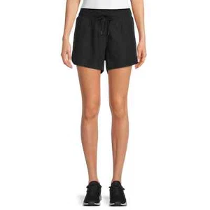 Avia Women's Black Adjustable Elastic Waist Athletic Shine Shorts Size M 8-10 - Picture 1 of 4