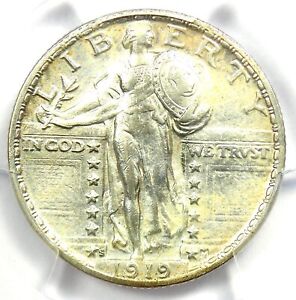 1919-S Standing Liberty Quarter 25C Coin - Certified PCGS AU Detail - Rare Date!