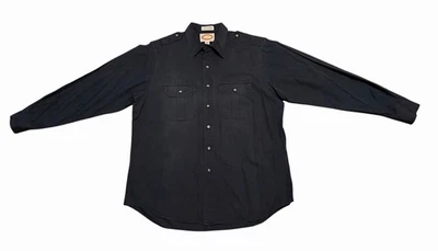 Vintage 80s Banana Republic Mills Valley Safari Shirt Black Button Up XL Cotton - Image 1 of 4