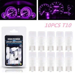 10x T10 194 168 Pink LED Bulbs Interior Instrument Panel License Plate Light W5W - Picture 1 of 11