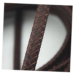 1 m flache geflochtene Echtleder Kordel Riemen 10,0 x 5,0 mm antikbraun - Bild 1 von 7