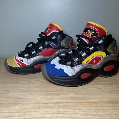 Reebok Question Power Rangers Allen Iverson Megazord Red Blue Shoe YOUTH Size 1 - Image 1 of 4