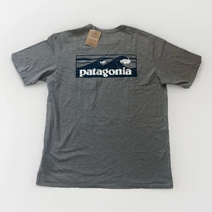 Patagonia Boardshort Logo Gravel Grey Responsebili-T-Shirt Men’s Size XL - Picture 1 of 5