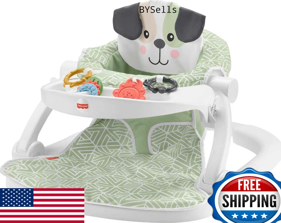 Asiento de piso Fisher-Price Sit-Me-Up: bandeja para bocadillos, juguetes de desarrollo, cachorro perfecto Foto 1 de 4